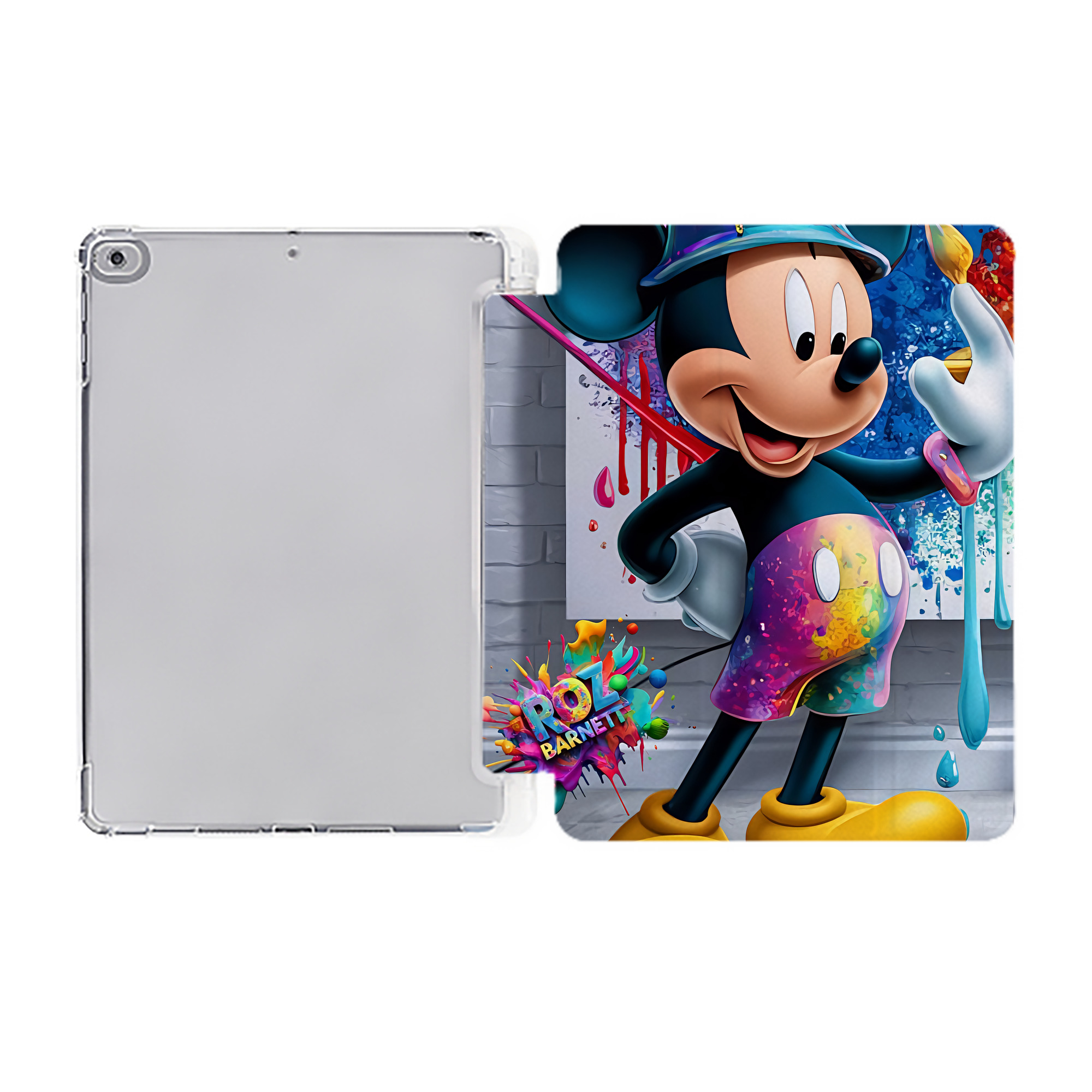 ミッキーマウス Mickey Mouse IPad ケース ペン収納付き 三つ折りスタンド PUレザー×シリコン 対応機種9.5/10.5/10.9インチ